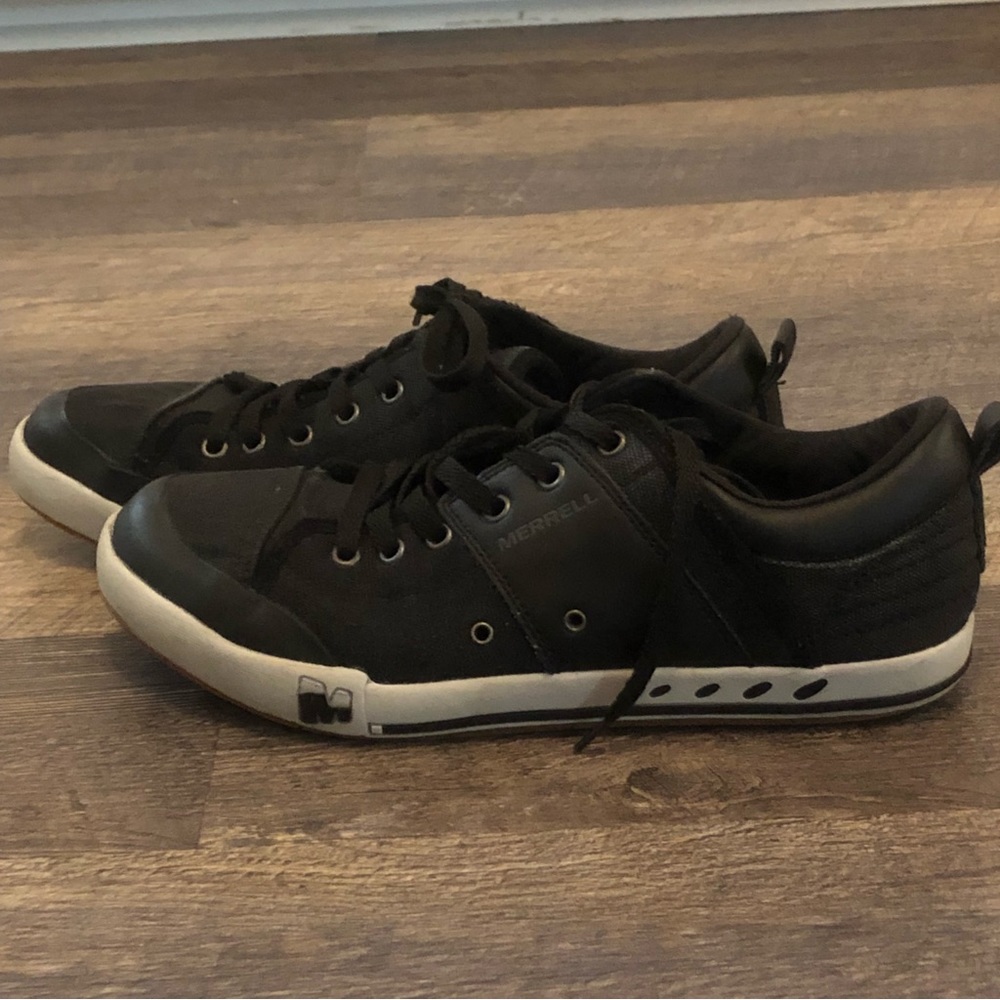 Merrell J49633 Rant black/black canvas leather athletic shoe size 10
